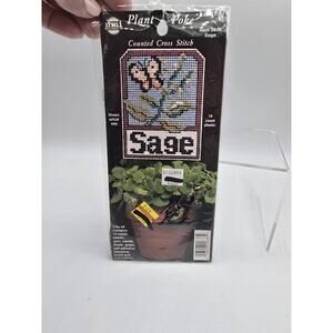 NEW SEALED NMI "Sage Plant Poke" Counted Cross Stitch Kit~Everything Included